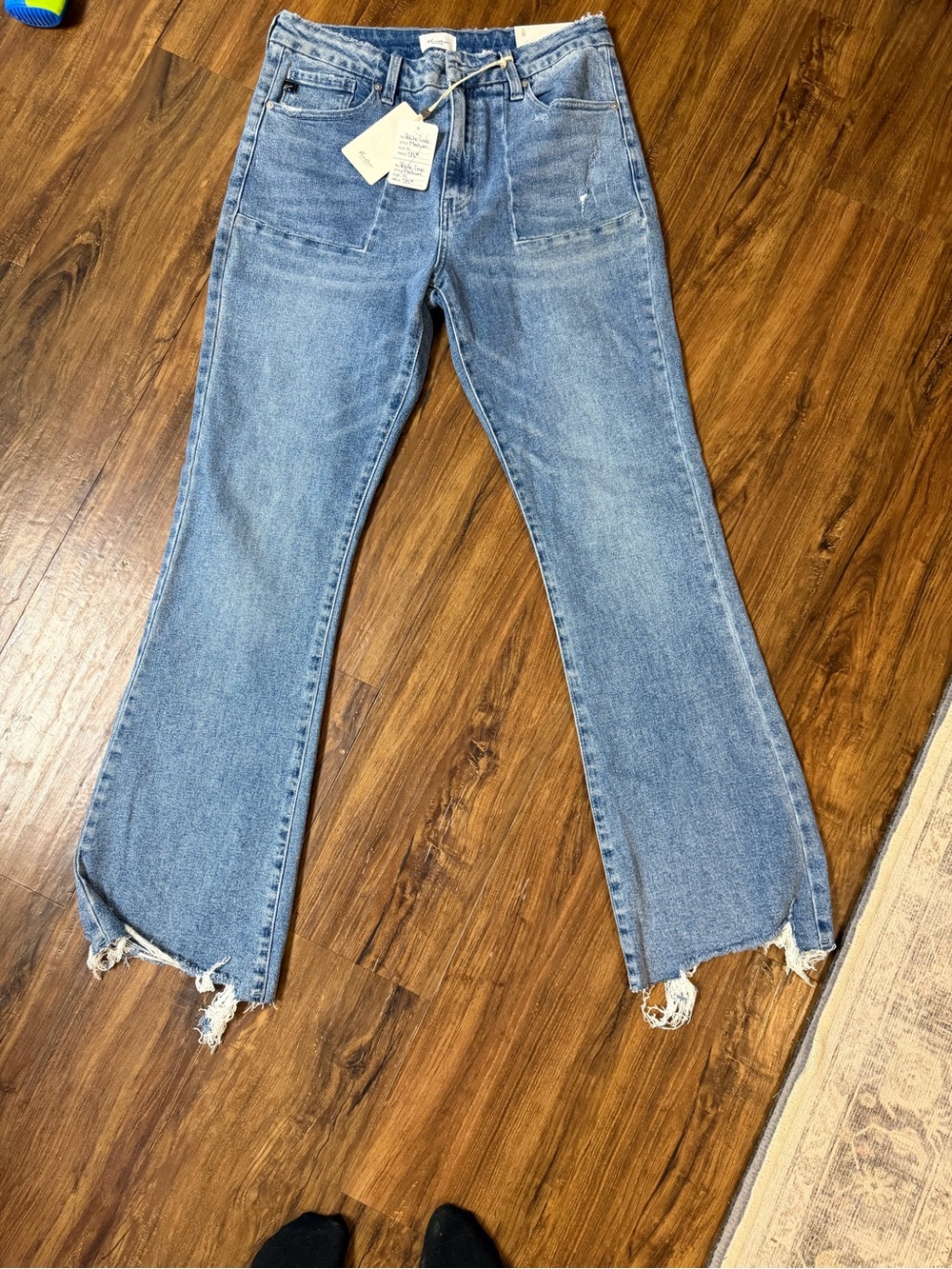 KanCan Light Blue Flare Jeans with Raw Hem